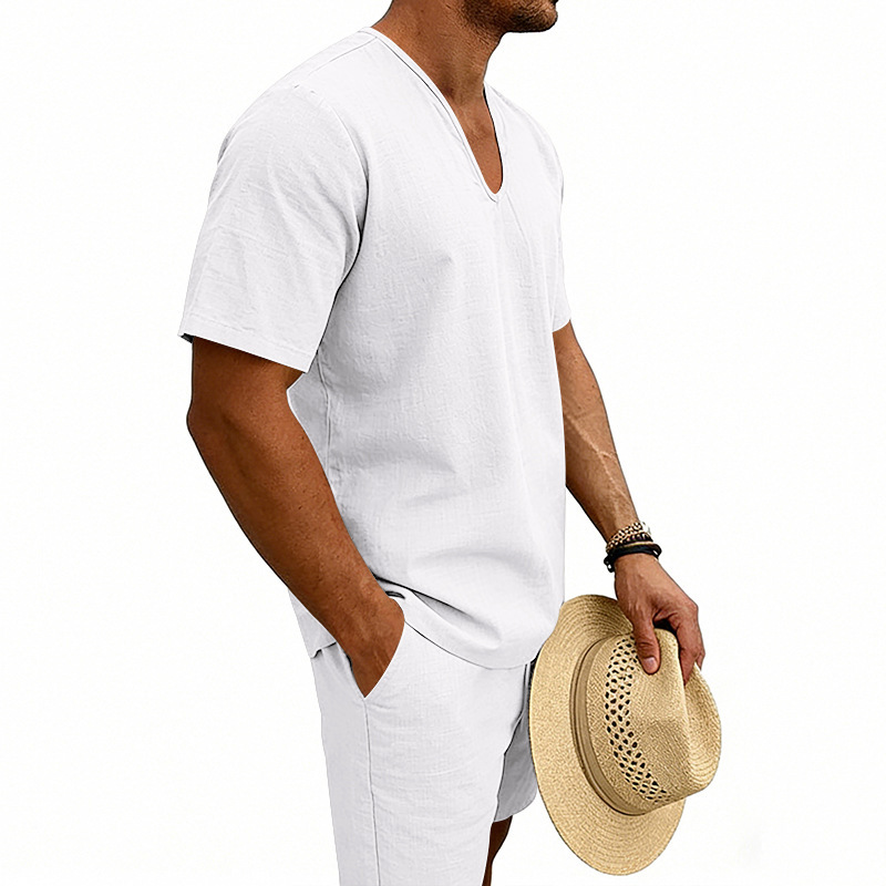 Herren Kurzarmhemd Und Shorts Set Für Den Sommer Im Urlaub_voghion.com