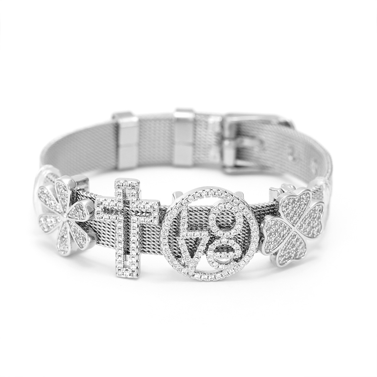 copper bracelet with zircon
