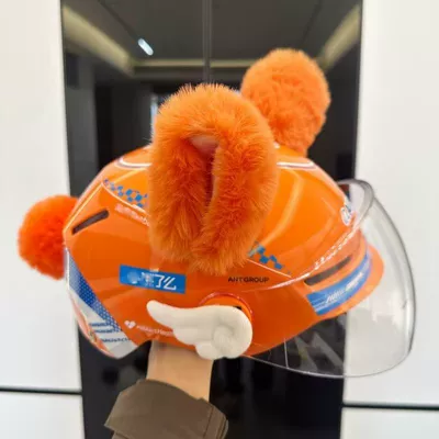 Motosiklet dəbilqələri Cute Children's Accessories for Delivery - orange-ears-wings-tail-helmet-not-included
