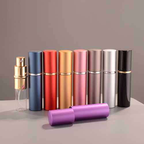 Wholesale oral spray bottle aluminum perfume bottle 10ml portable spray empty bottle glass liner repackaged with logo