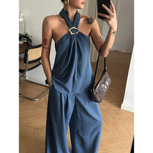 Q 76871 Halter Vest Wide Leg Set �Ҳ��������ȿ���װ�羳