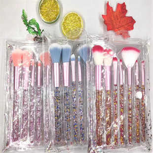 New 7 tributary shallot powder bag makeup brush set crystal handle loose powder blush brush full set of makeup tools wholesale