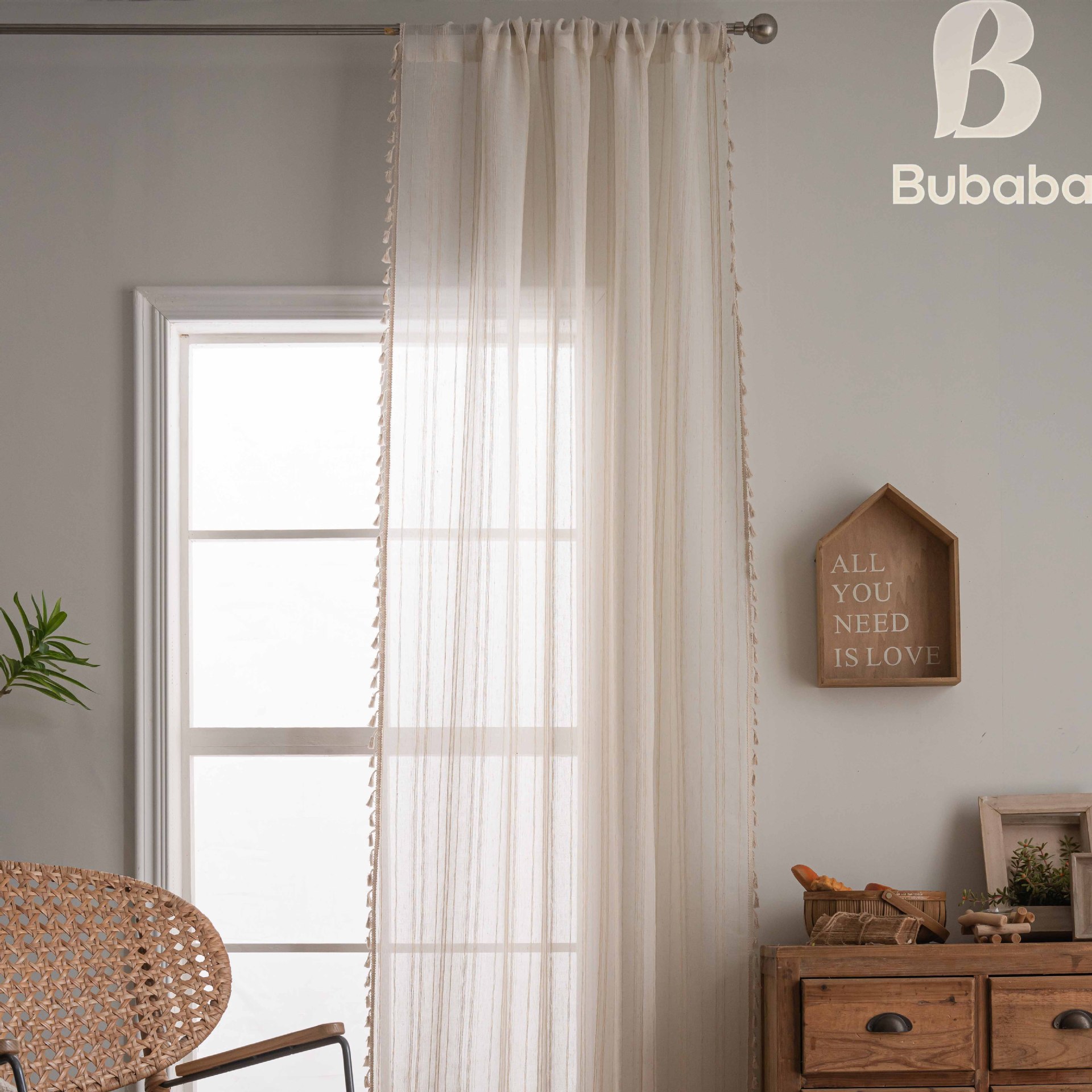 Cortinas translúcidas de tecido de bambu flying cat para casa_voghion.com