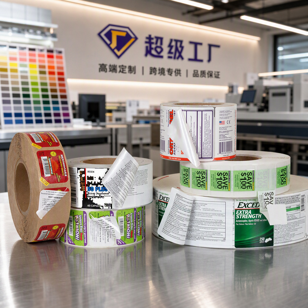 多层标签定做香薰标蜡烛标保健品药品可翻页标签贴双层不干胶定制