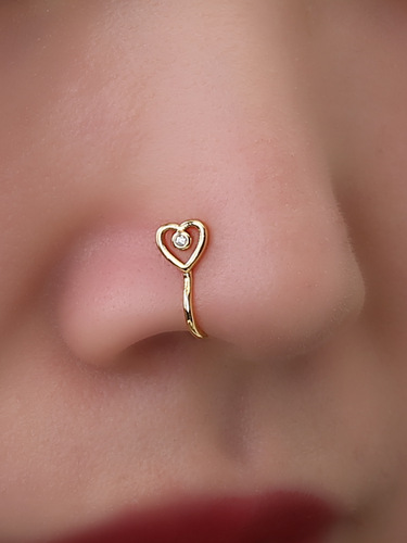 European and American piercing-free piercing jewelry, personalized creative love star nose ring, copper micro-embedded U-shaped nose clip, fake nose jewelry for women