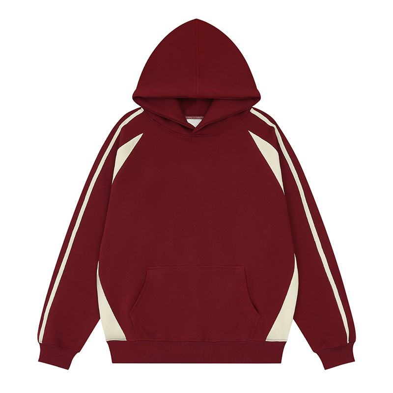 连帽卫衣定制logo撞色拼接帽衫潮牌秋冬套头加绒工作服广告衫定制|undefined