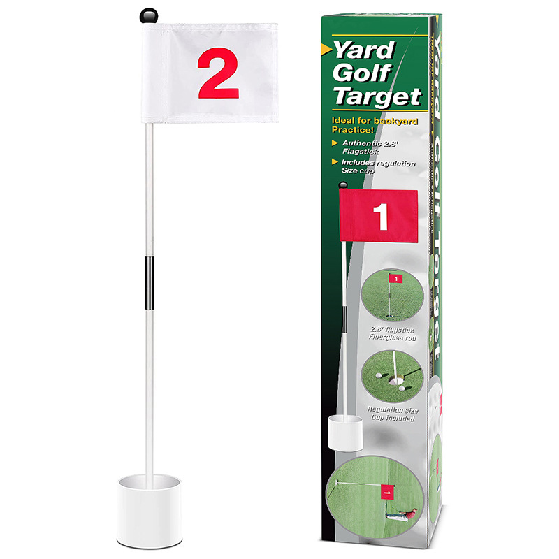 Golf asta taza titular suministros de Golf 4 pulgadas agujero taza rojo/azul/blanco bandera 87cm cubierta de asta