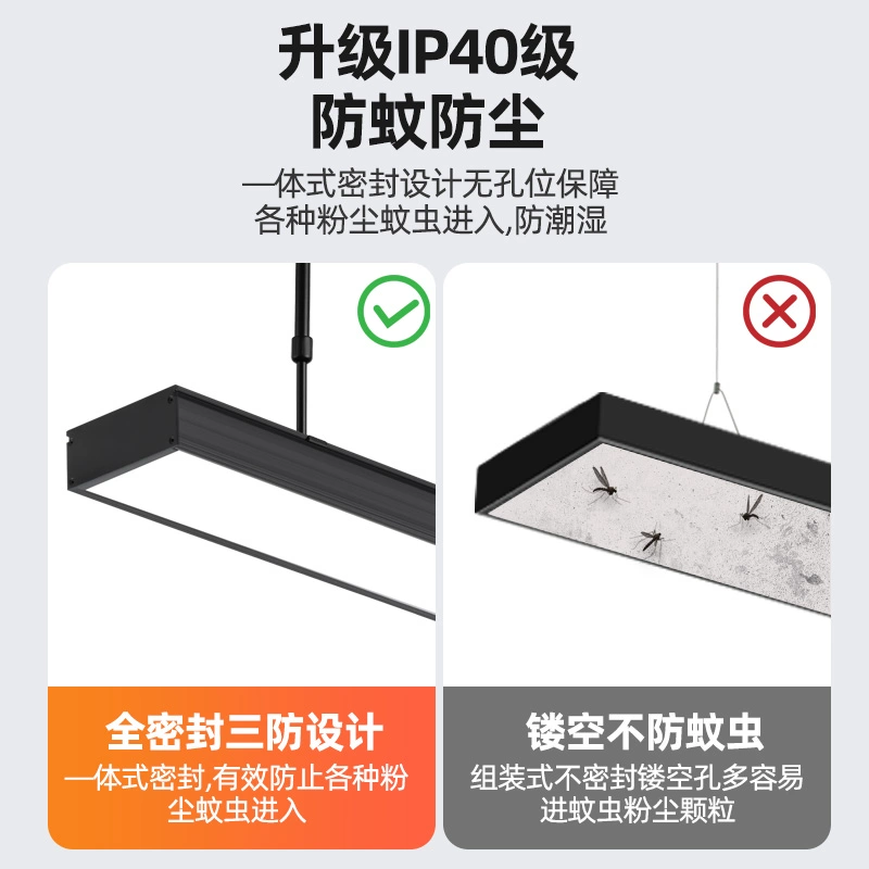 LED rectangular lamp, mosquito repellent, ceiling lamp for commercial use, comfortable light spectrum