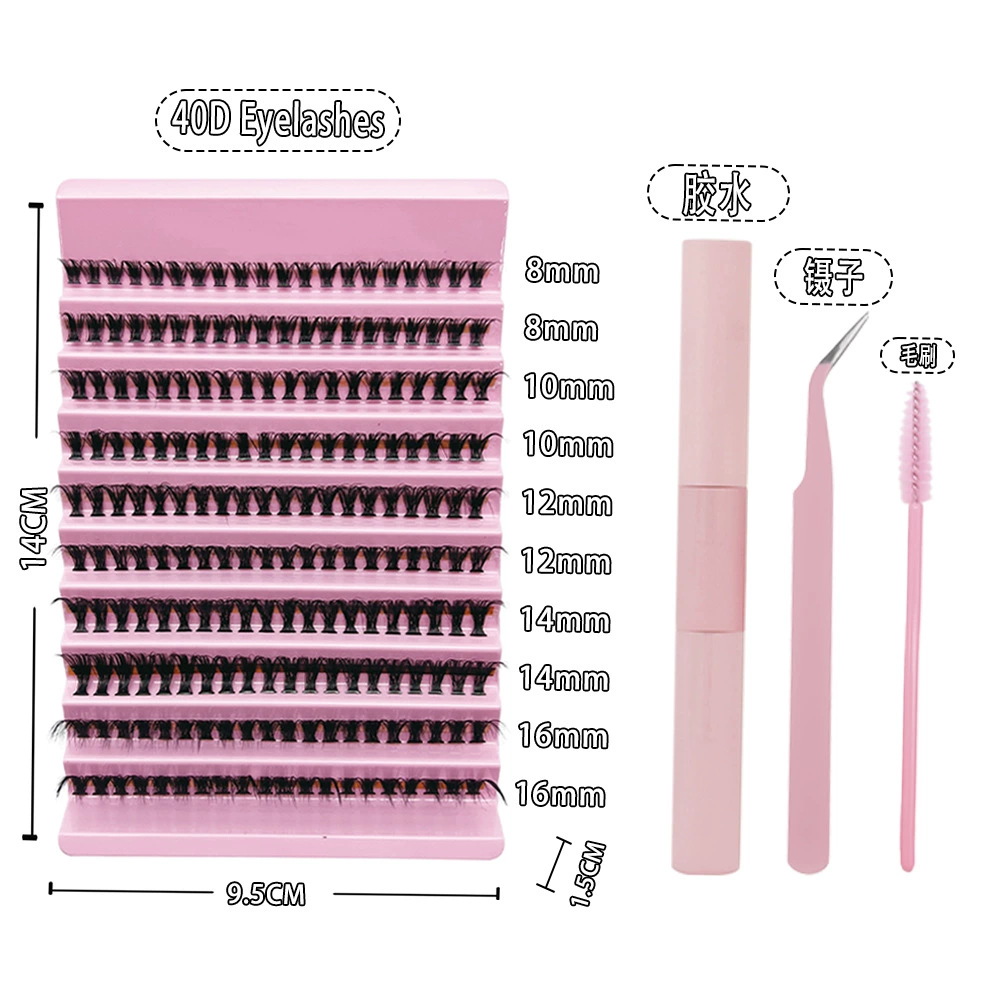 Сегментированная поддон для ресниц (DIY LASH 80P), щетинки для горячего расплавления, пинцет и набор клея