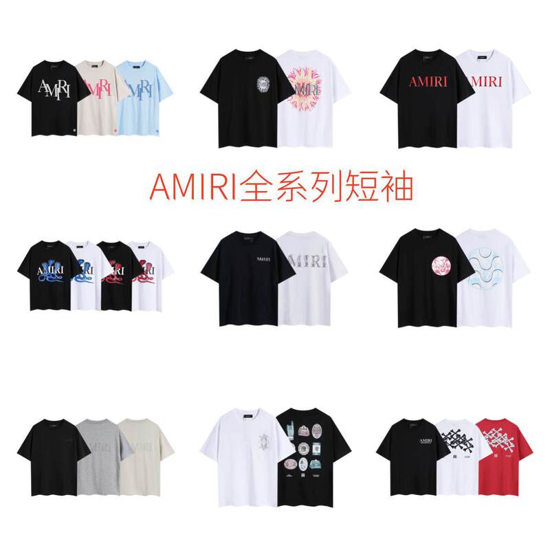 Foreign trade new cross-border AMIRI angel series short sleeve T-shirt shorts round neck washed vintage letter printing wholesale