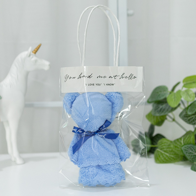 산호 벨벳 곰-블루 + 휴대용