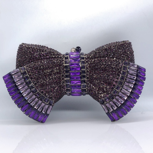 Dai Wei's new bow diamond-encrusted dinner bag European and American banquet full diamond clutch bag women's bag stone clutch bag
