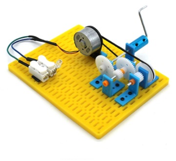 Divertido generador de manivela cuadrado (amarillo)