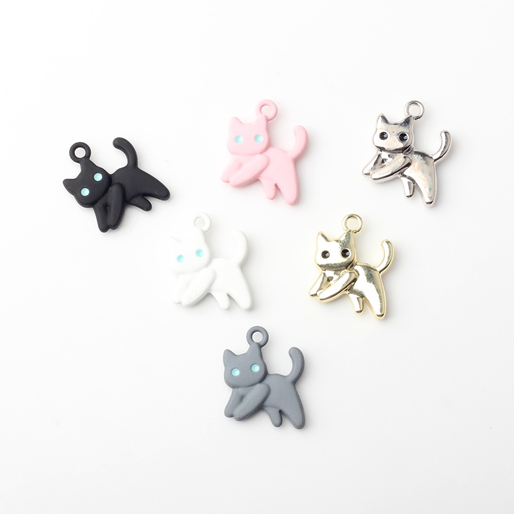 合金塗装カラーかわいい子猫ペンダントアクセサリーdiyアクセサリーイヤリングネックレスブレスレットアクセサリー