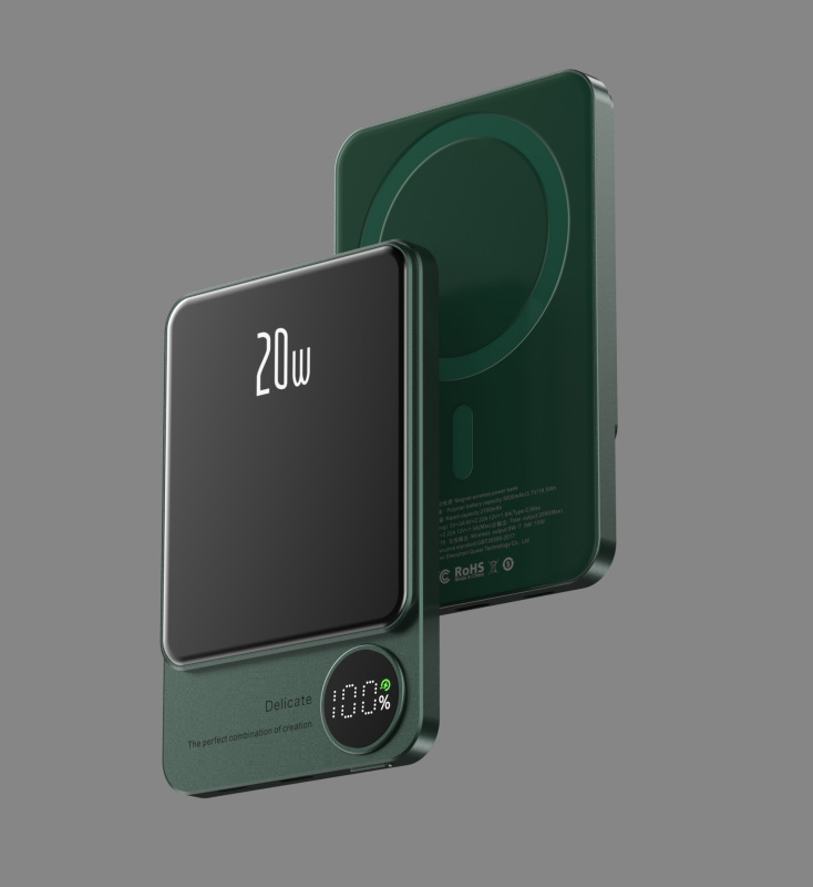 Q9 磁気ワイヤレス充電器 3C認証 ポータブル 超薄型 急速充電 大容量モバイルバッテリー 10000mAh|undefined