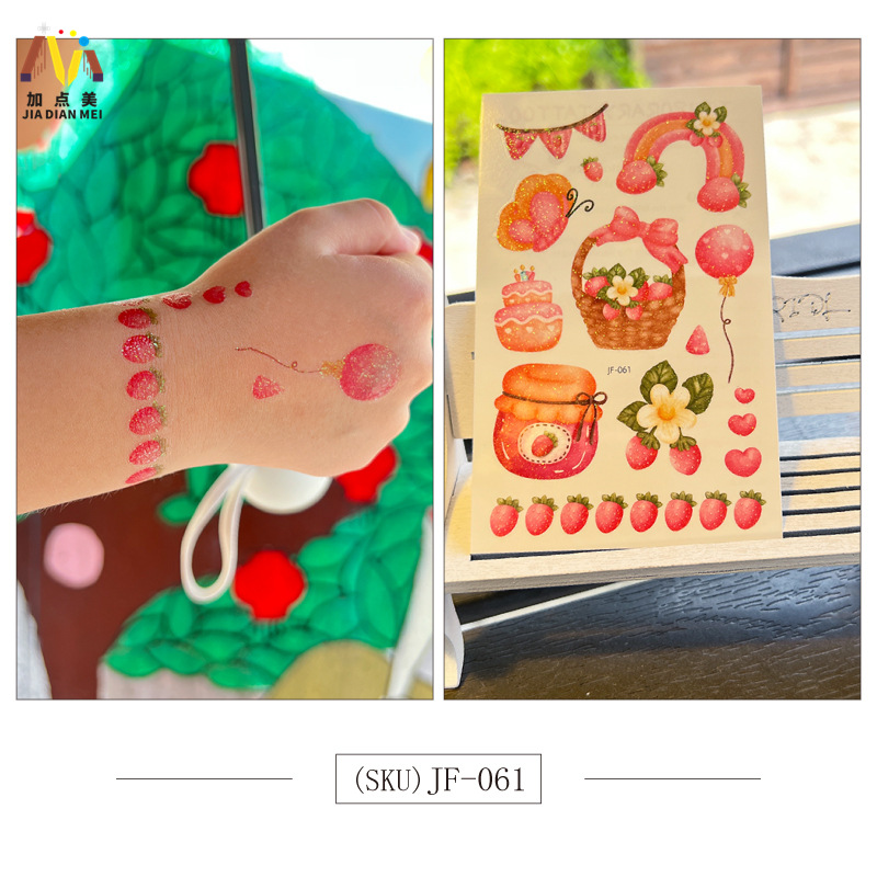 Amazon Venta caliente brillo lindo postre de Navidad unicornio niños tatuaje pegatinas impermeable tatuaje de larga duración