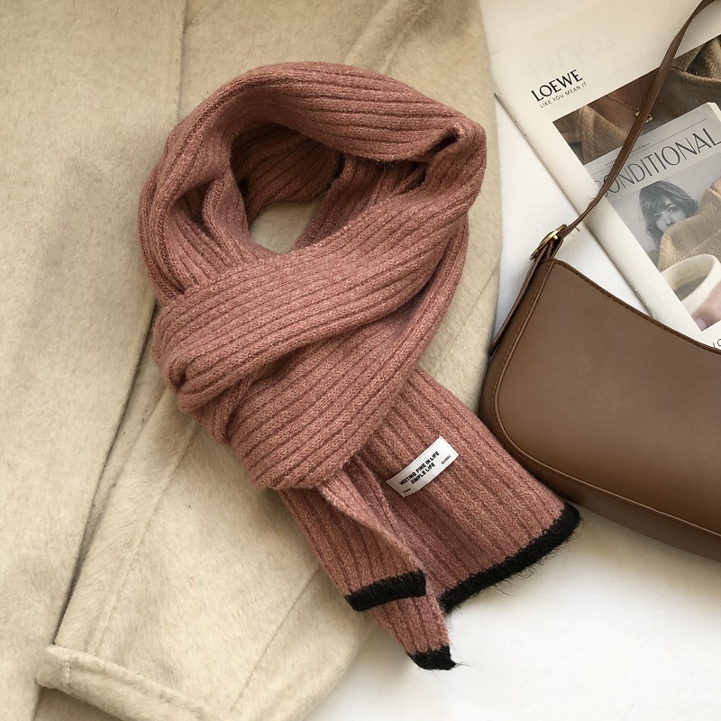 Unisex Simple Style Solid Color Knit Scarf display picture 18