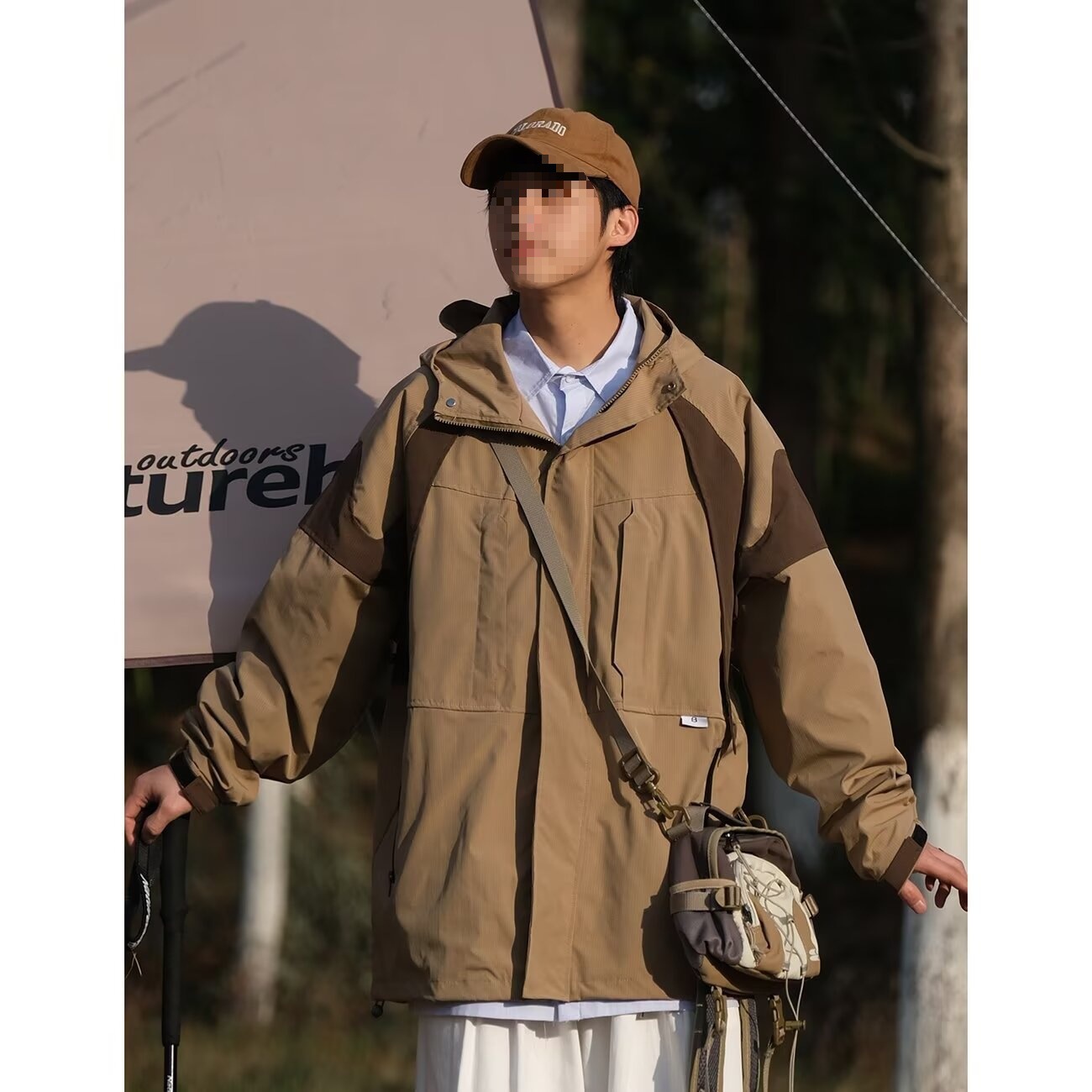 Spring Japanese retro jacket with hood for leisure