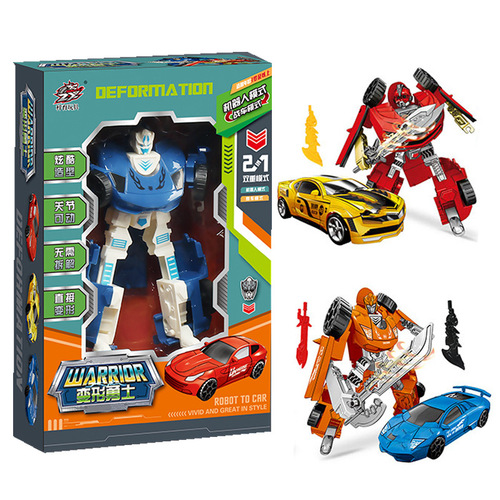 Boy Transformable Car Robot Toy Small Car Transformer Robot Push Training Class Gift Toy