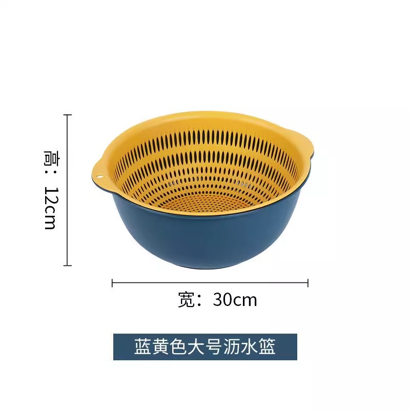 Cesta de drenaje de doble capa Cesta de lavado de plástico para el hogar Cesta de lavado de frutas huecas Plato de frutas multifuncional Fábrica de fregaderos de cocina