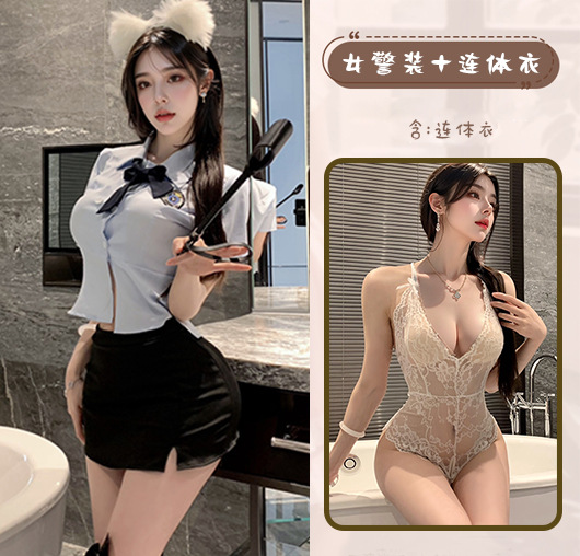 야생 어린 소녀 경찰 세트 점프 수트
