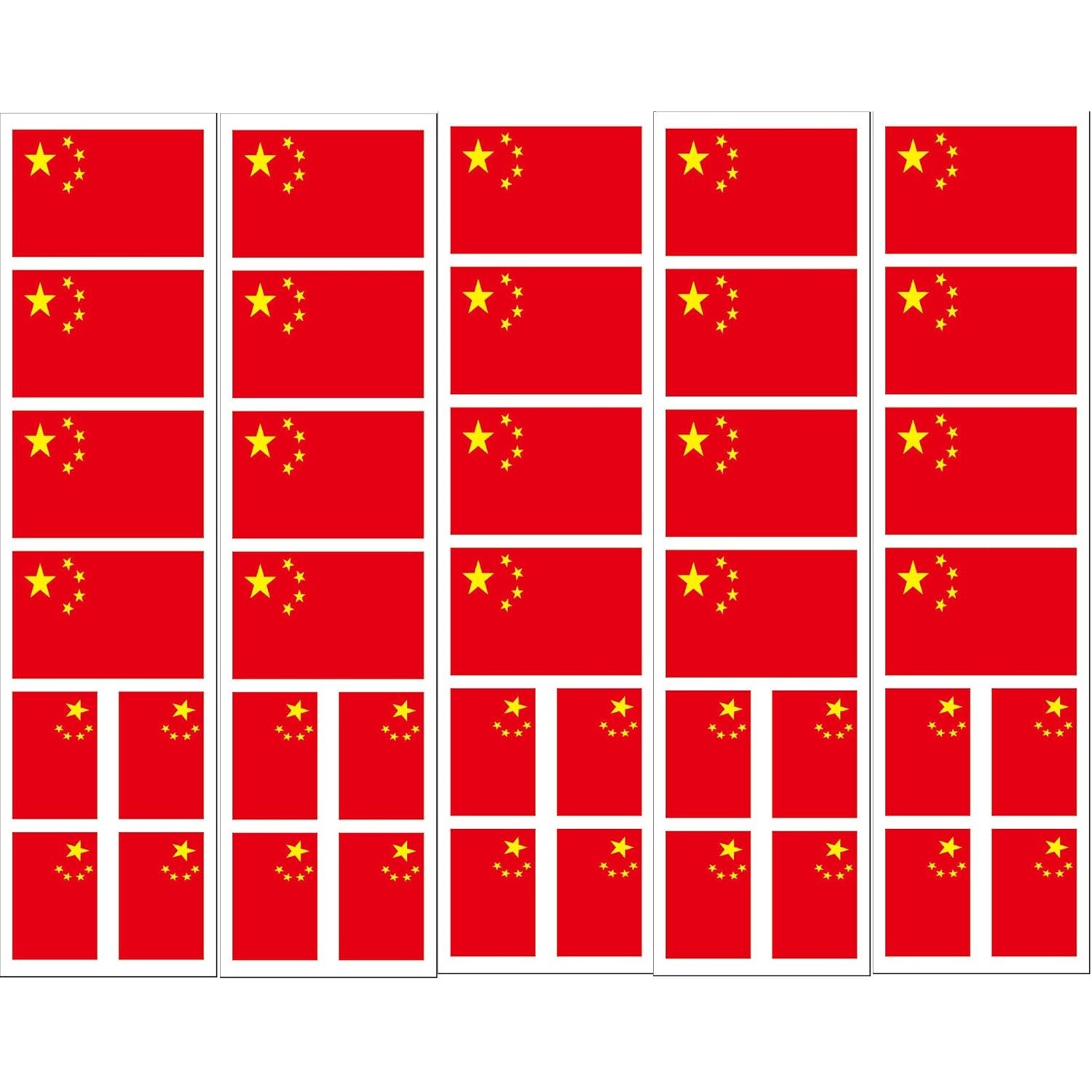 可移除中国国旗贴纸40张适用于卡片信封学习用品