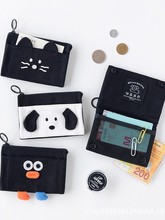 韩国同款romane卡通可爱折叠零钱包便携证件卡包耳机口红包收纳包