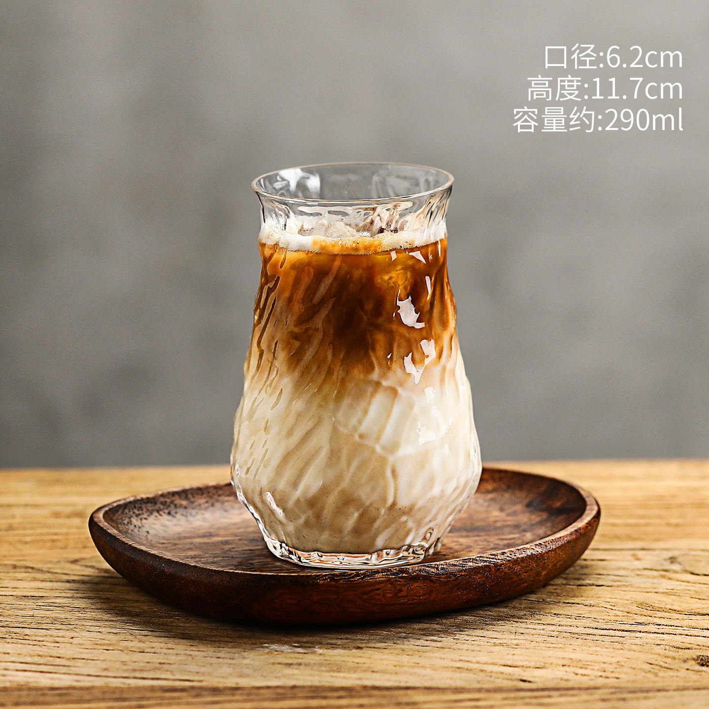 Taza de agua de vidrio en relieve hecha a mano, taza de café de hielo, taza de café americana, bebida creativa, jugo de fruta, té de leche, taza de burbujas