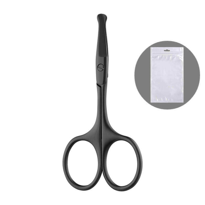 Juego de tijeras de pelo de nariz para hombres, cabeza redonda, afeitado de acero inoxidable, limpieza de fosas nasales, tijeras pequeñas manuales para mujeres