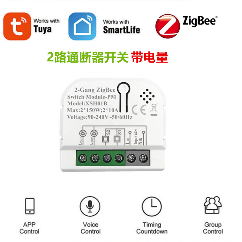 zigbee switch module smart switch with power function 2-way switch TUYA smart APP switch module