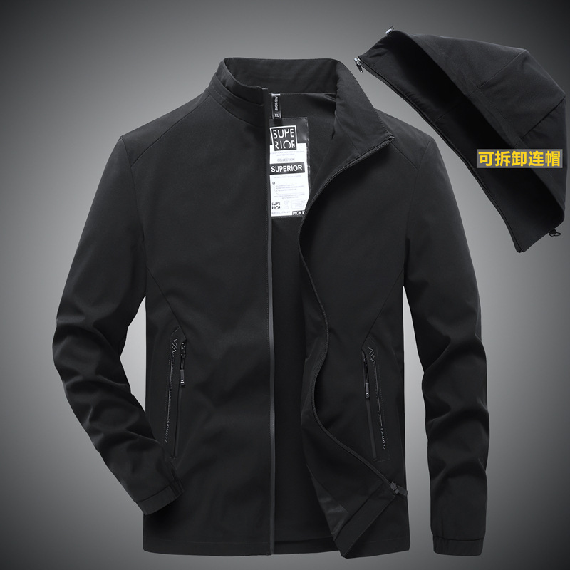 Imágenes de varios grupos de otoño casuales chaqueta con capuz para hombres deportes sueltos hombres de mediana edad guapo en ropa