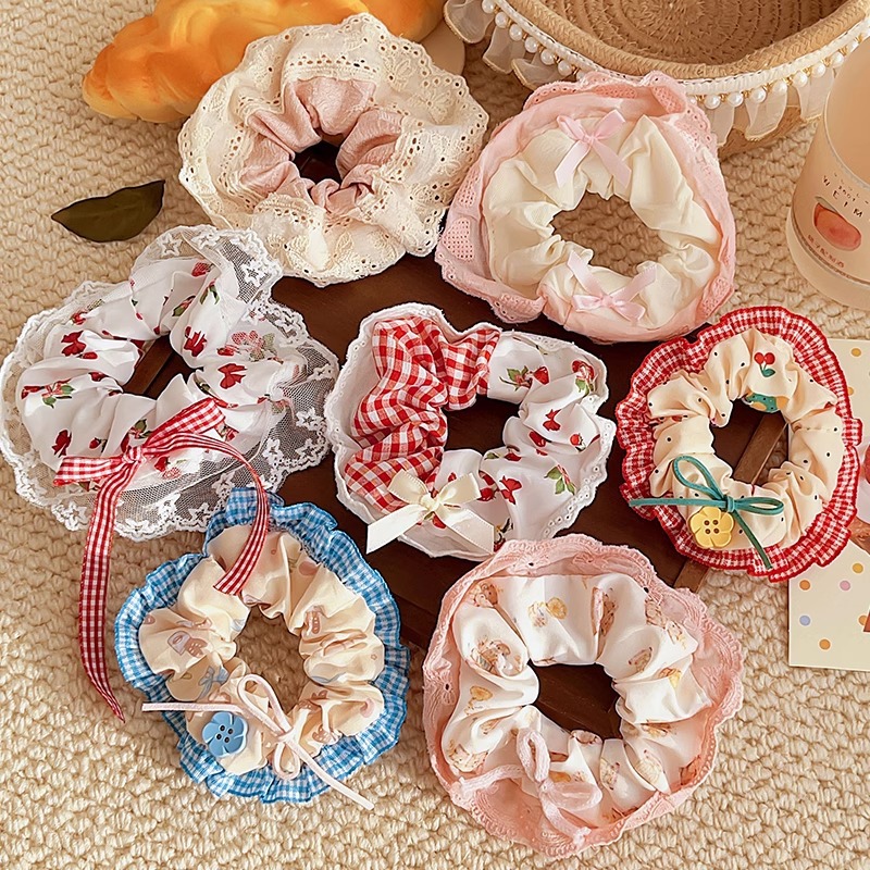 Coreano de alta calidad collar de cabello para mujeres de verano cabello de cola de caballo arco de encaje tocado de alta elasticidad