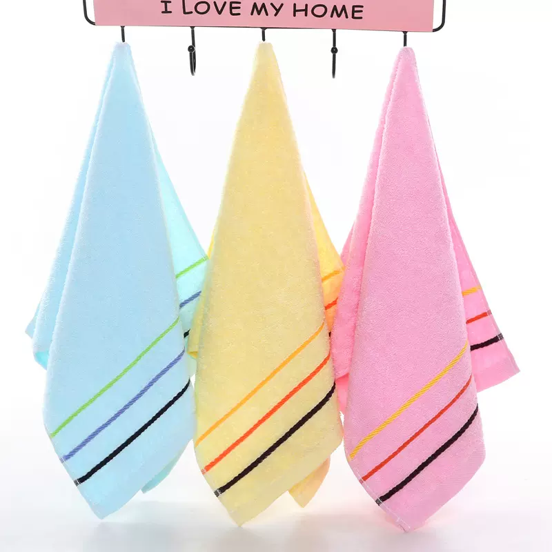 纯棉礼品毛巾批发 条纹断档成人劳保毛巾面巾吸水擦手巾logo定制