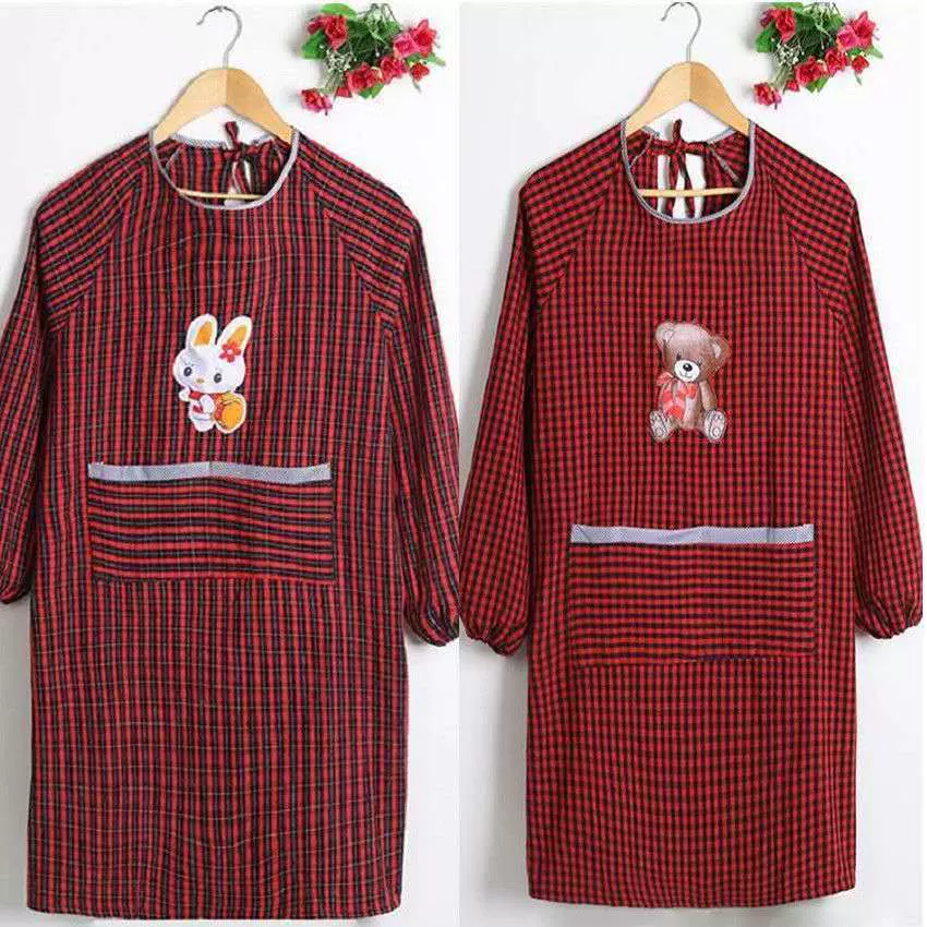 棉罩衣新款时尚防水围裙厨房上班工作做饭男女工作服反穿衣围腰