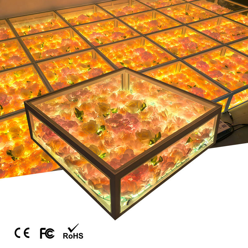 High Quality Glass Panel Mirror LED Dancing Floor Light