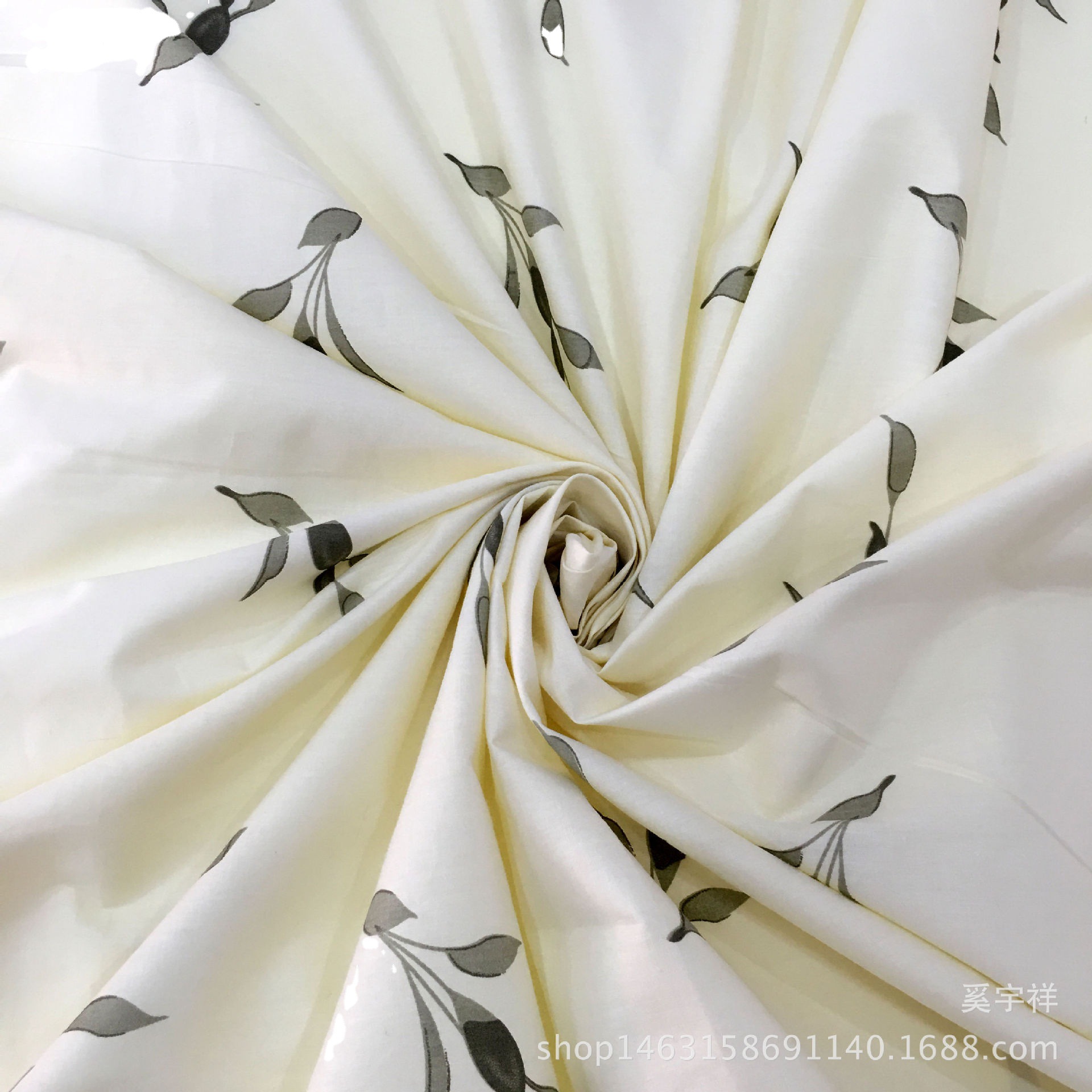 布草全棉平纹白底印花110*90酒店民宿床上用品四件套宾馆布草