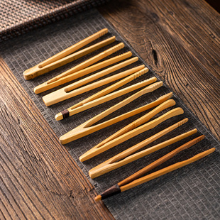 Bamboo Tea Clip Tea Cup Tweezers Kung Fu Tea Set Tea Ceremony Six Gentlemen Accessories Non-Slip Anti-Scalding Household Tea Cup Clip