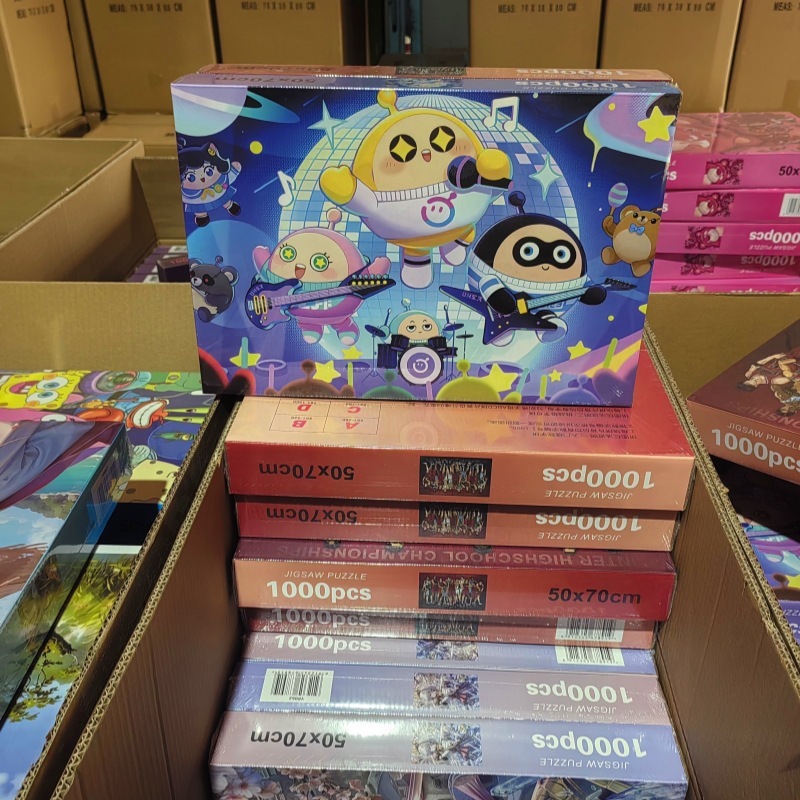 夜市の屋台の人気の小さな商品紙パズル 1000 ピース漫画教育パズルおもちゃ接着剤なし卸売|undefined