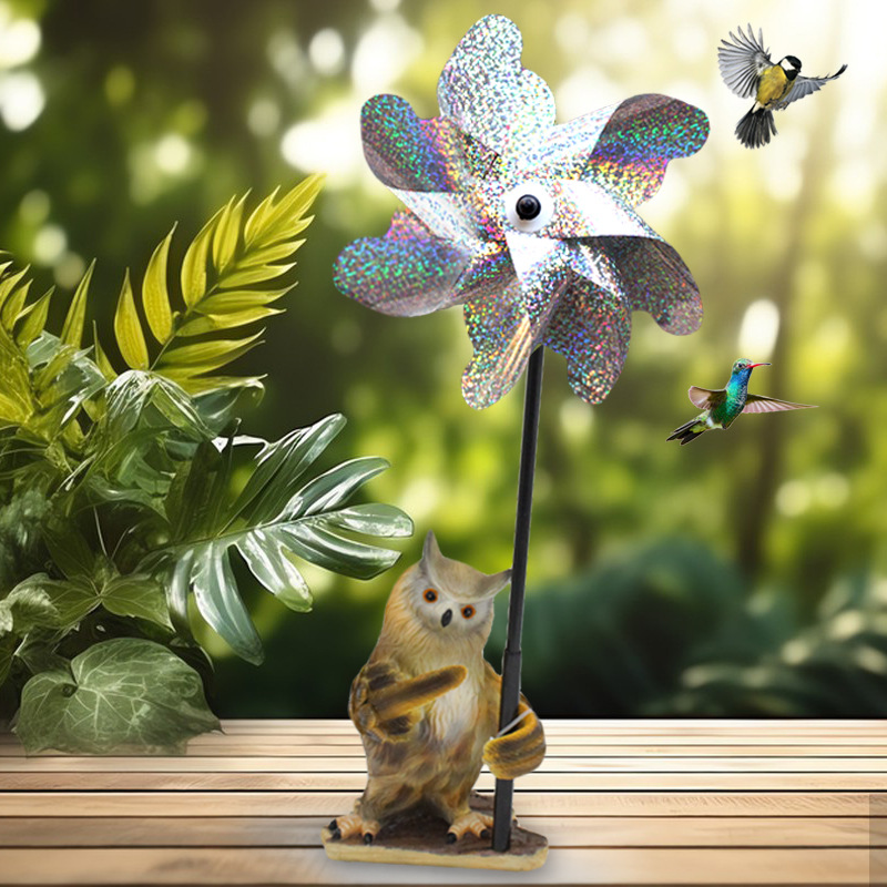  resin animal courtyard owl garden decoration gardening groceries balcony owl windmill decoration