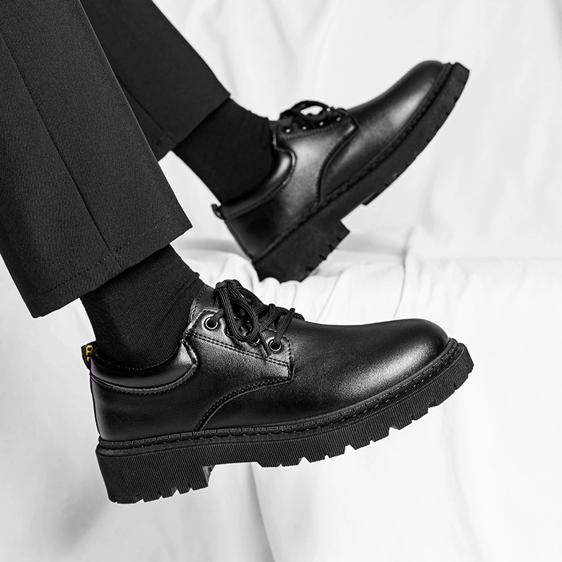 Весной и летом мужская обувь рабочая обувь новая деловая водонепроницаемая черная кожаная обувь шеф-повар обувь мужская корейская версия универсальных ботинок Martin
