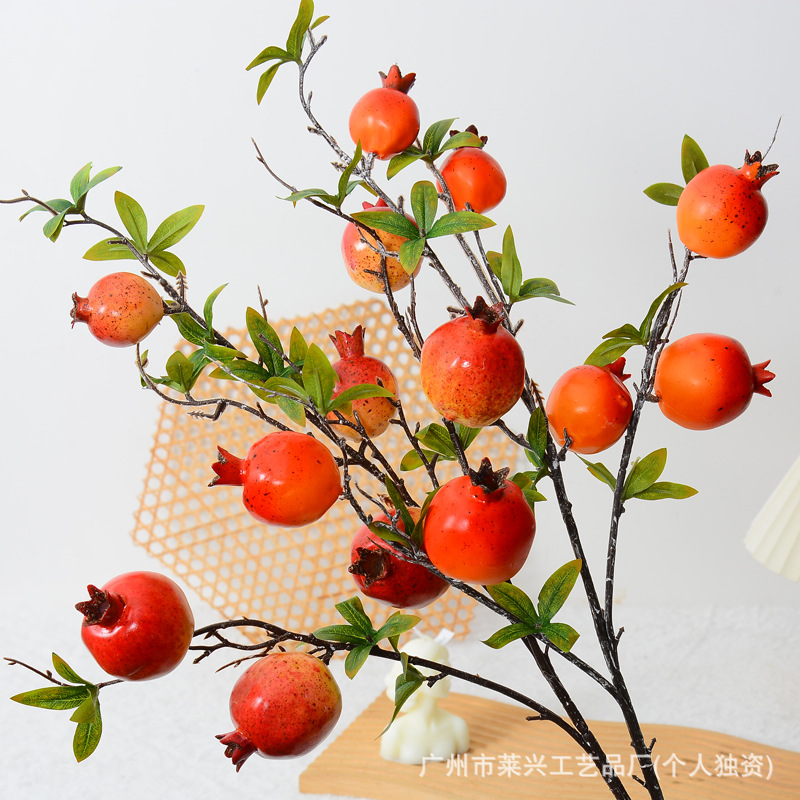 Simulation flower artificial fruit polygon persimmon pomegranate…