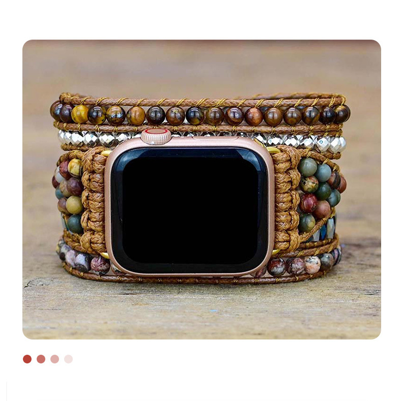 Foreign Trade E-Commerce Hot New Fashion Tiger Eye Beads Woven Watch Band Bracelet Natural Stone Han