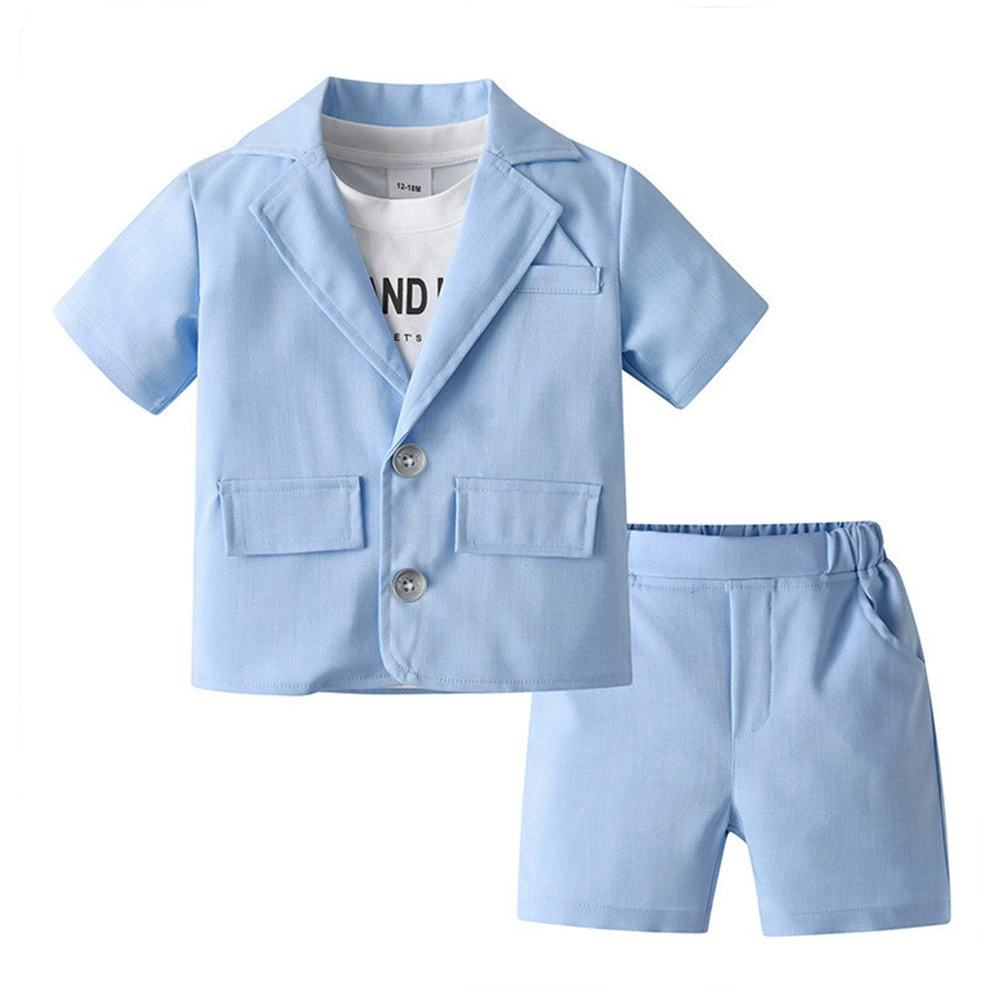 Детский костюм для мальчика: жакет с короткими рукавами, шорты и брюки, летний комплект для фотосессии и выступлений, три предмета