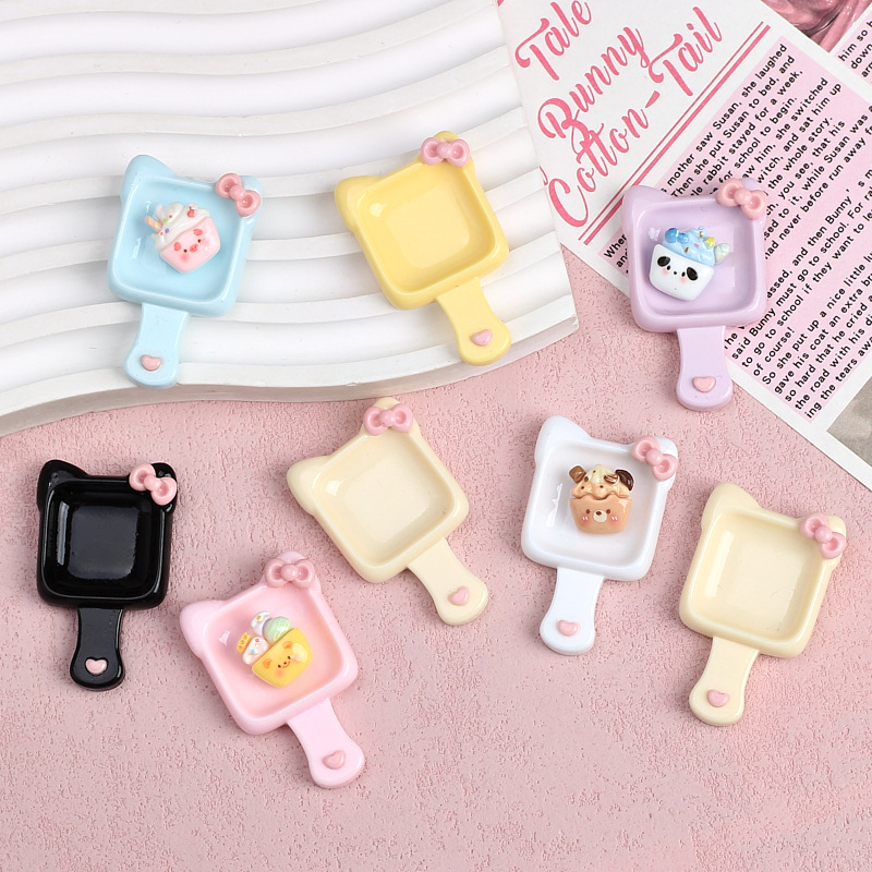 color  ear plate cream glue diy handmade hair clips refrigerator sticker decoration material resin accessories wholesale