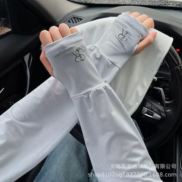 Large Size Loose Version Sun Protection Ice Sleeves for Men and Women Summer Thin Breathable Anti-Uv Arm Sleeves Ice Silk Sleeves