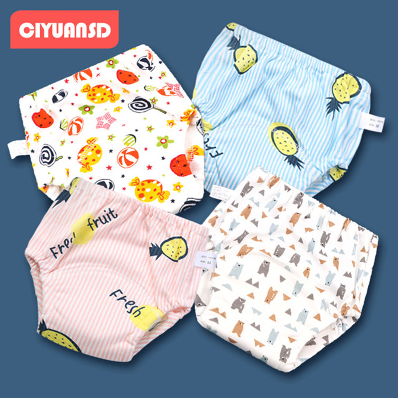 Manufacturer wholesale baby training pants washable 6-layer gauze diaper pocket learning pants baby cloth diapers breathable urine barrier