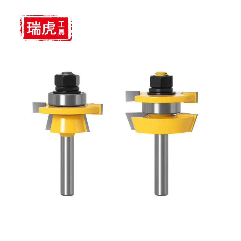 外贸8柄斜角榫合刀2PC 修边机锣刀门框橱卫拼接刀木工铣刀