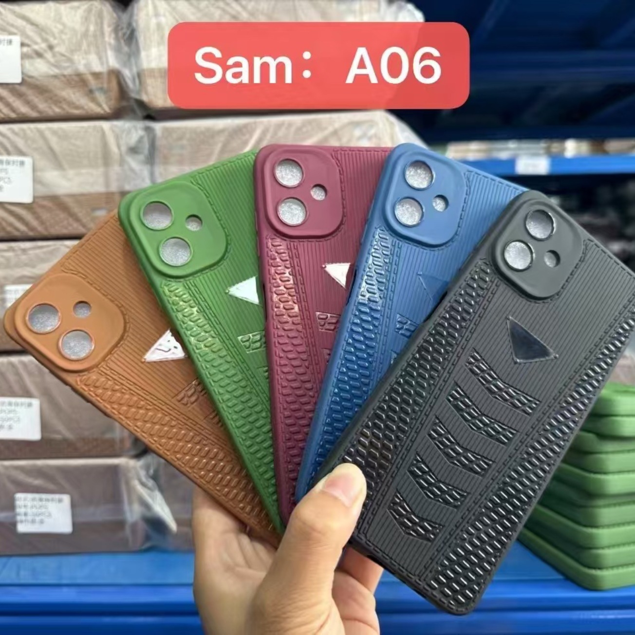 热销新款防滑彩色TPU适用三星A32 4G/A03/164三角标车线软手机壳