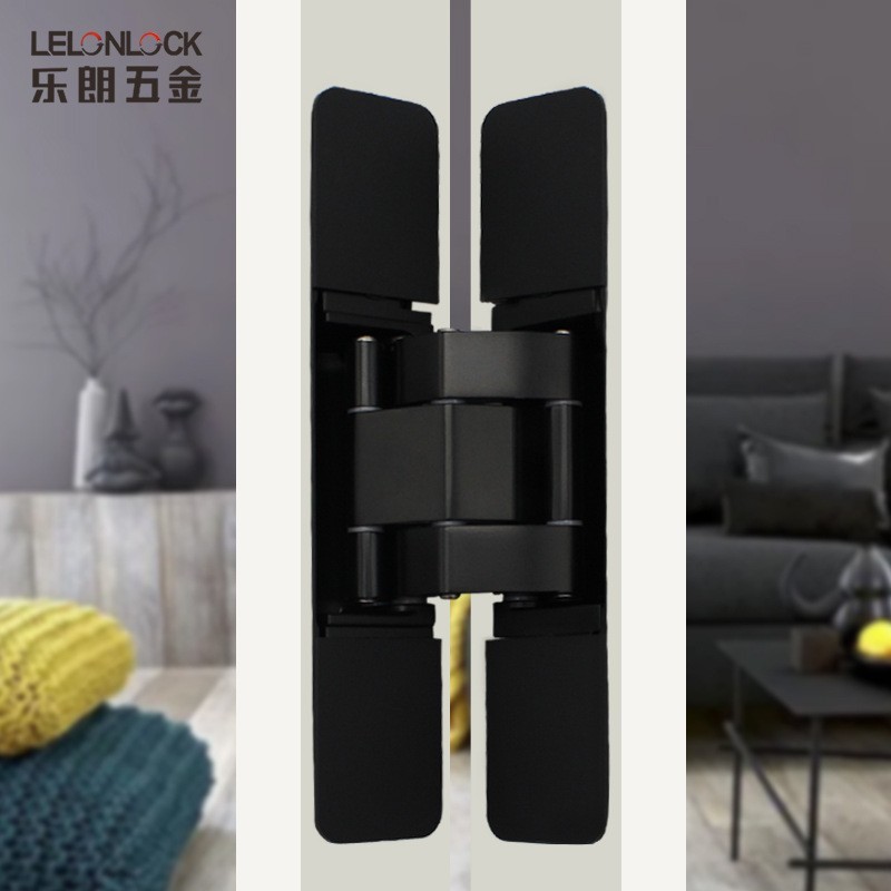 Personalizada 3D ajustable bisagra de puerta de aleación de zinc puerta de madera interior bisagra oculta 80KG cuadrada bisagra oculta cruz