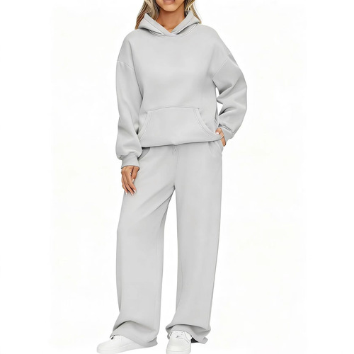 Women's Casual Sport Hoodie Pants Wide Leg Pants Set